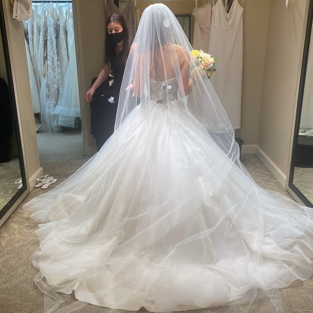 Brand new Casablanca gown never worn still has net tulle protection